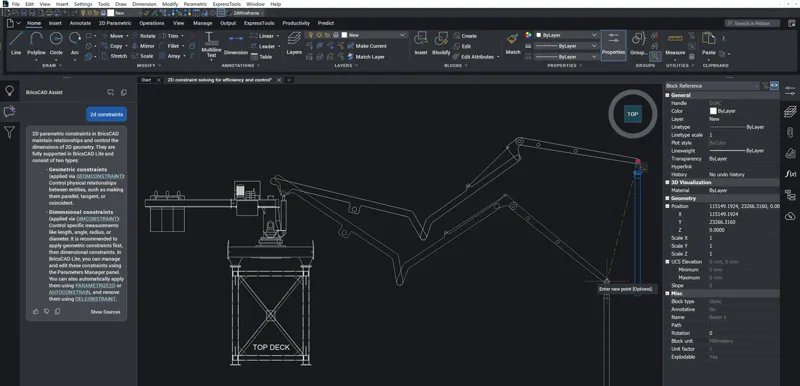 Tela do Octave BricsCAD Lite V27